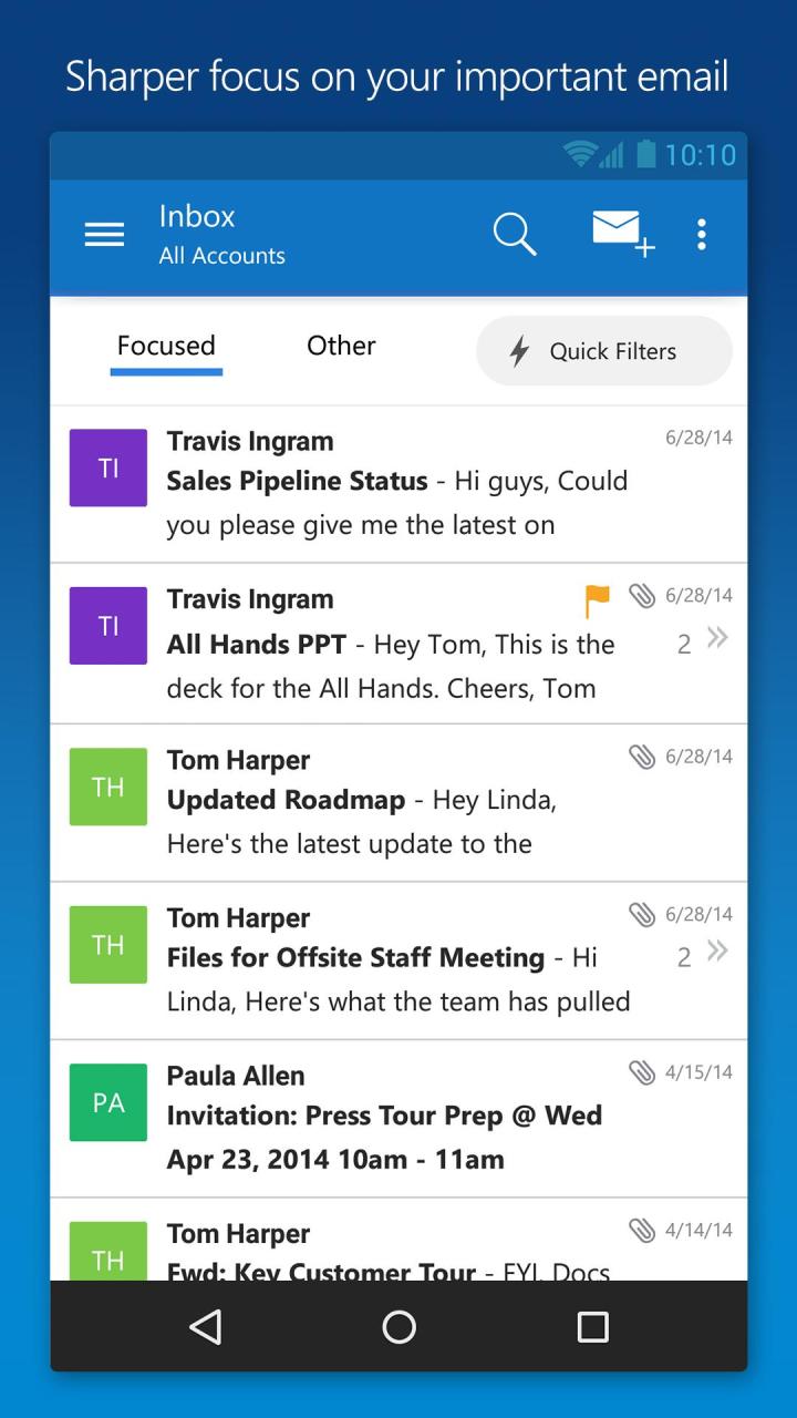 Free outlook app for android